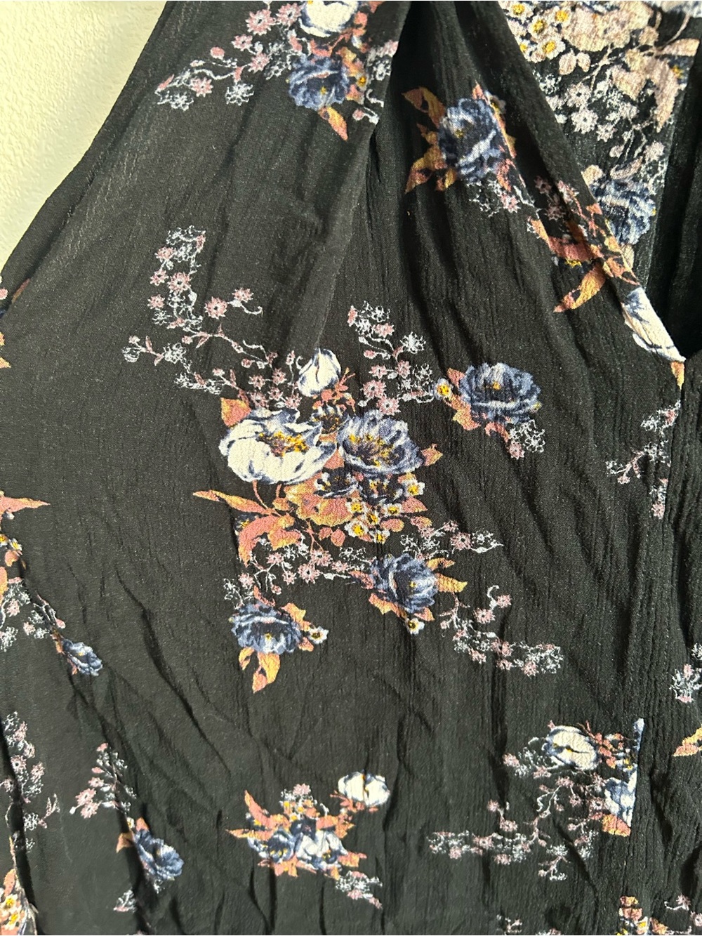 Free People Tree Black Floral Swing Dress Tunic Top Sleeveless Size XS - Picture 13 of 15
